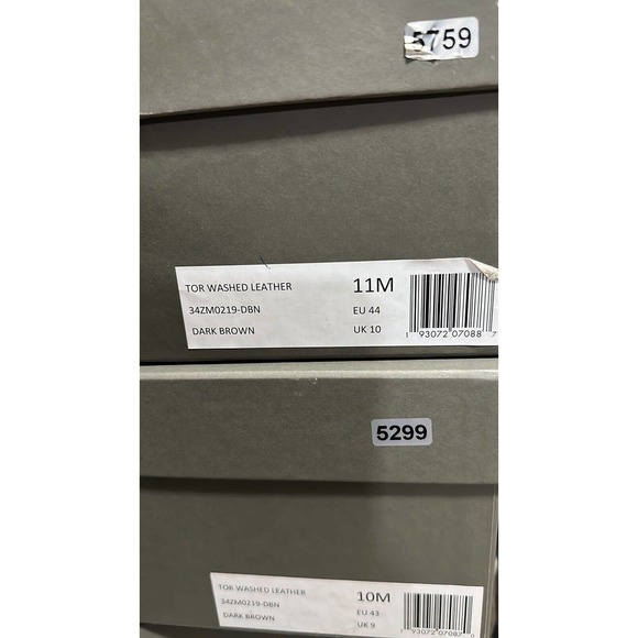 AllSaints Mens 11M Tor Washed Leather Oxfords Dark Brown - Picture 9 of 9